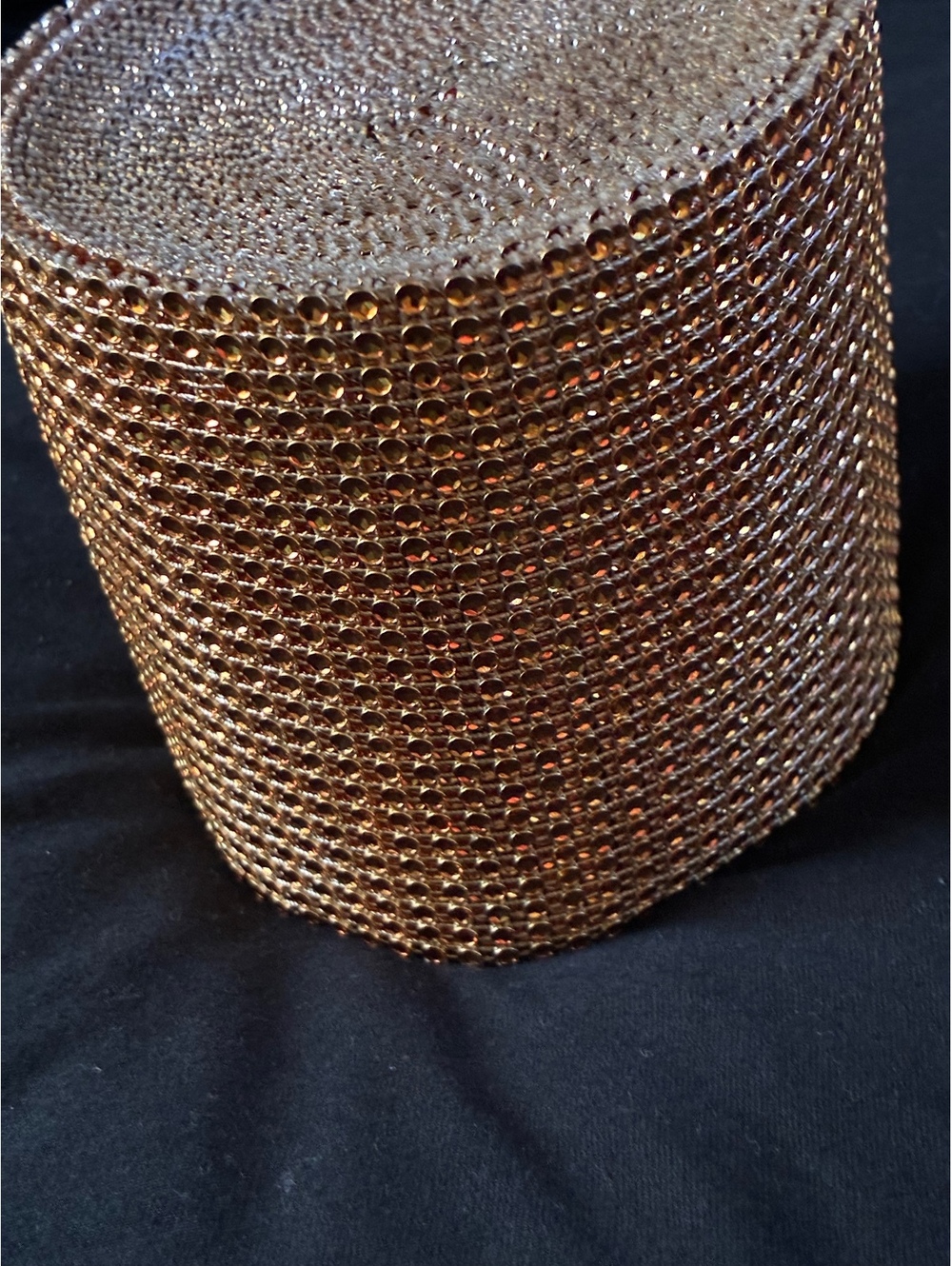 10-Yard Roll Orange Rhinestone Bling Wrap – 4.75" Wide Mesh Ribbon for Crafts